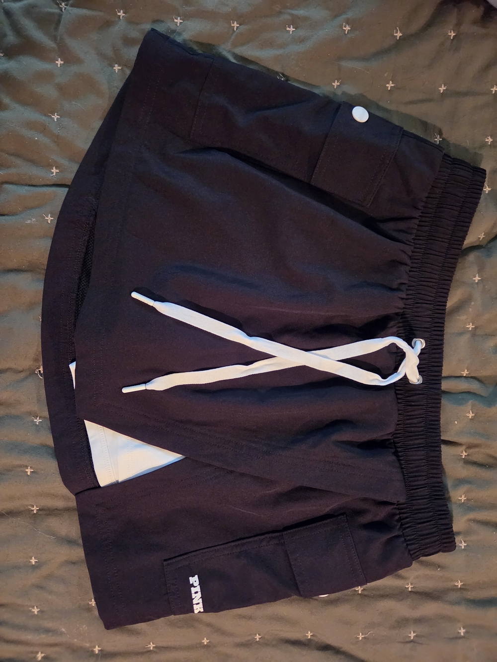 PINK Victoria's Secret Black Athletic Drawstring Skort